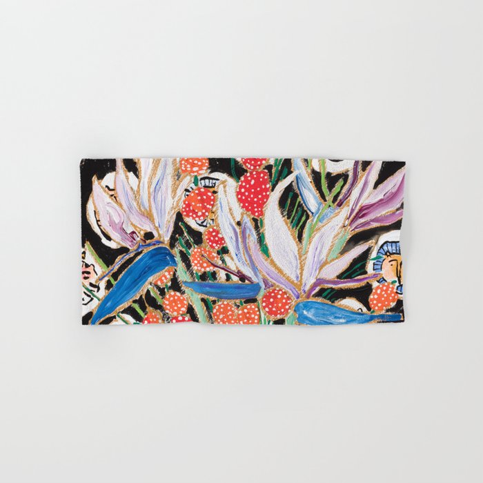Lions and Tigers Dark Floral Still Life Painting Towels Gallery Image 1