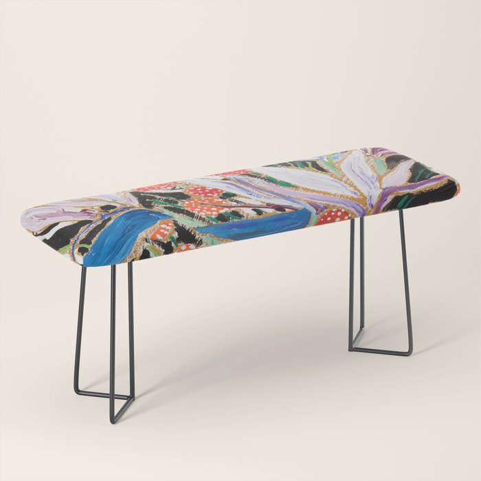 Lions and Tigers Dark Floral Still Life Painting Bench Gallery Image 1