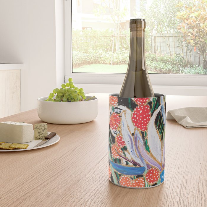 Lions and Tigers Dark Floral Still Life Painting Wine Chiller Gallery Image 4
