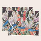 Lions and Tigers Dark Floral Still Life Painting Placemat Gallery Image 1