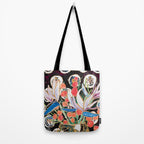 Lions and Tigers Dark Floral Still Life Painting Tote Bag Gallery Image 2