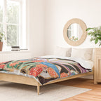 Lions and Tigers Dark Floral Still Life Painting Duvet Cover Gallery Image 2