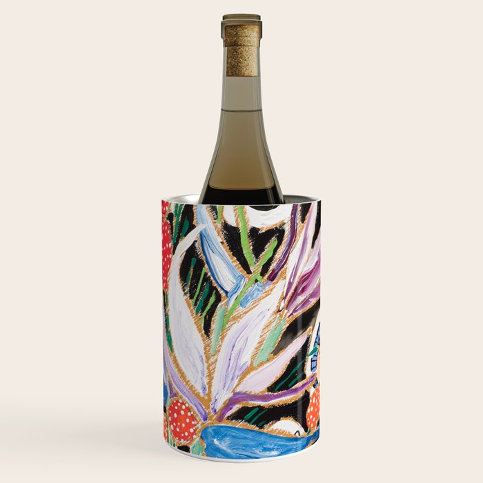 Lions and Tigers Dark Floral Still Life Painting Wine Chiller Gallery Image 3