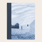 Rustic Country Barn Painting in Navy Blue Notebook Gallery Image 4