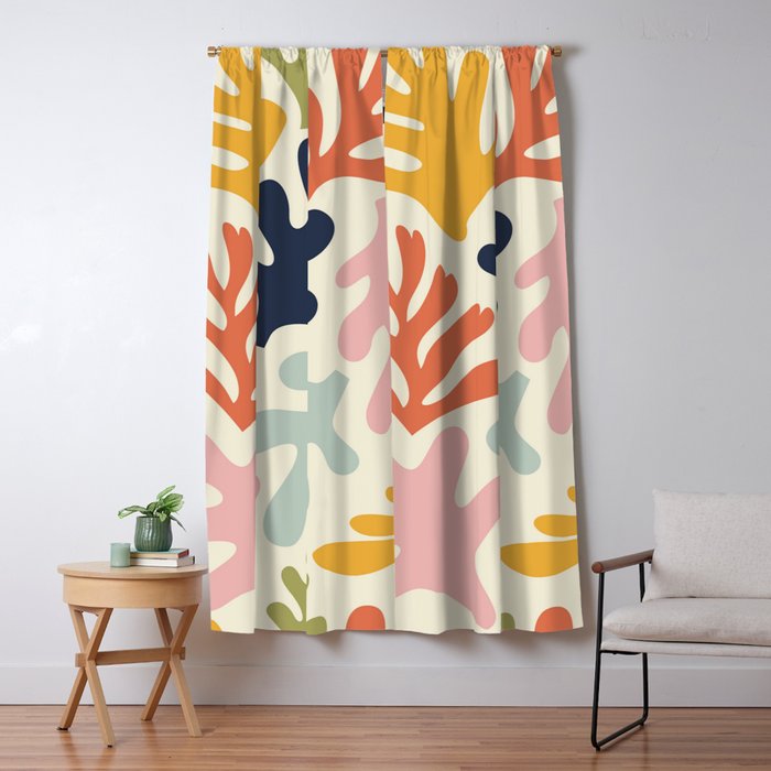 Henri Matisse Colorful Tropical Cut Outs Pattern  Window Curtain Gallery Image 5