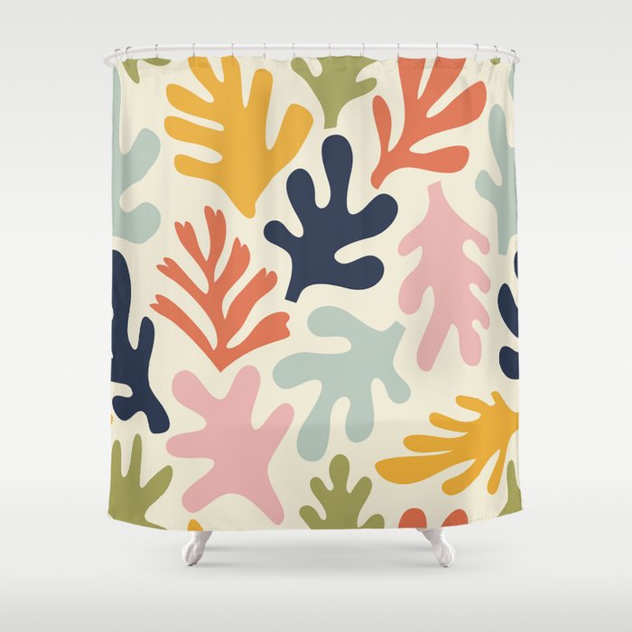 Henri Matisse Colorful Tropical Cut Outs Pattern  Shower Curtain Gallery Image 1