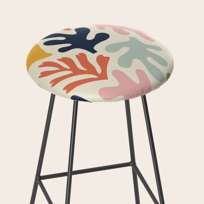 Henri Matisse Colorful Tropical Cut Outs Pattern  Stool Gallery Image 2