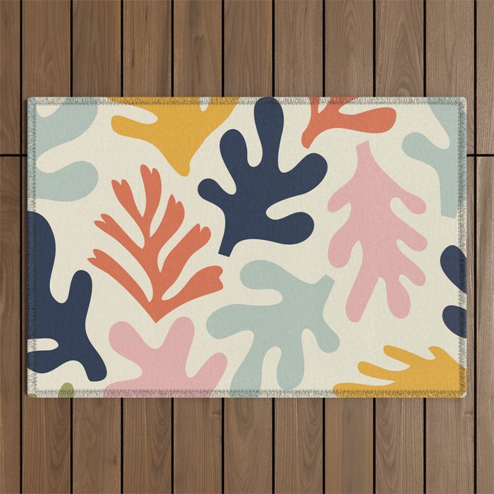 Henri Matisse Colorful Tropical Cut Outs Pattern  Outdoor Rug Gallery Image 1