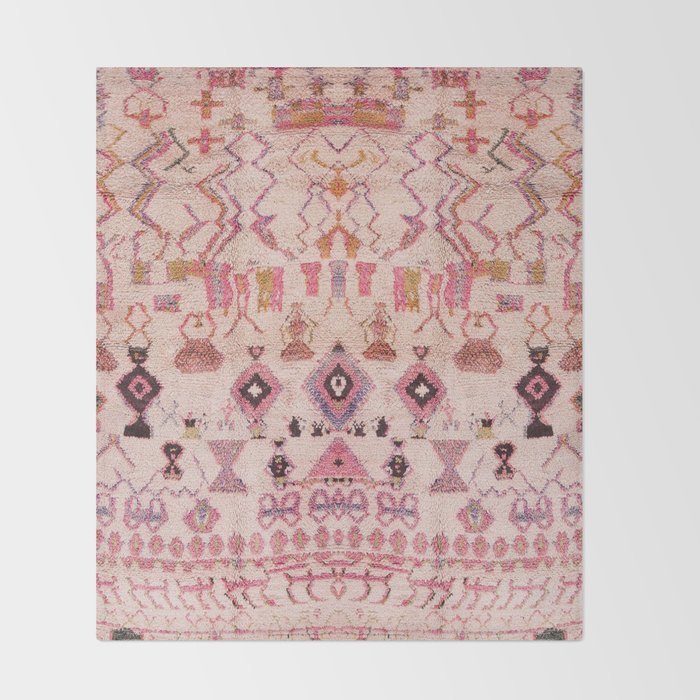 Vintage Moroccan Design Throw Blanket Gallery Image 2