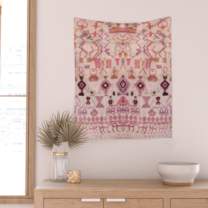 Vintage Moroccan Design Wall Tapestry Gallery Image 2
