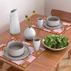 Orange Ying yang Checkered Print Placemat Gallery Image 2