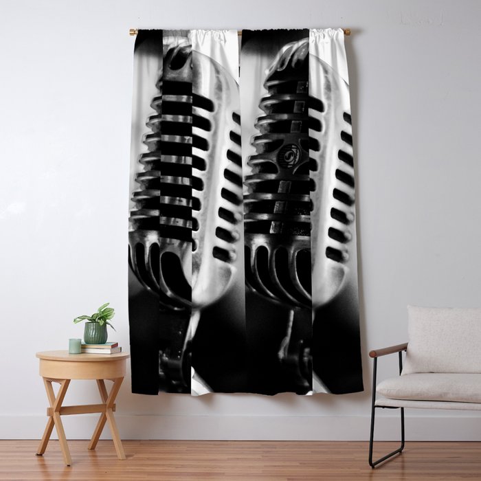 microphone music aesthetic close up elegant mood art photography  Window Curtain Gallery Image 1