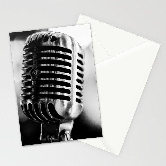 microphone music aesthetic close up elegant mood art photography  Stationery Card Gallery Image 2