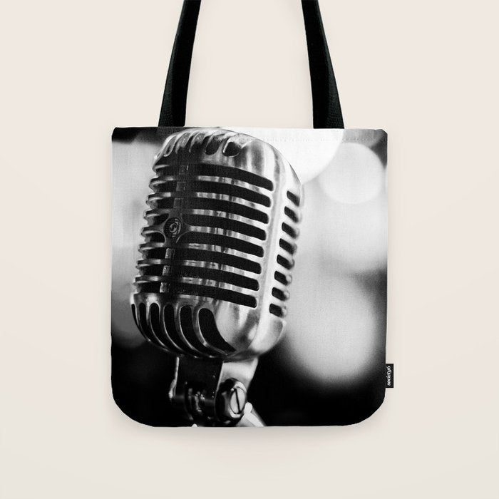microphone music aesthetic close up elegant mood art photography  Tote Bag Gallery Image 1