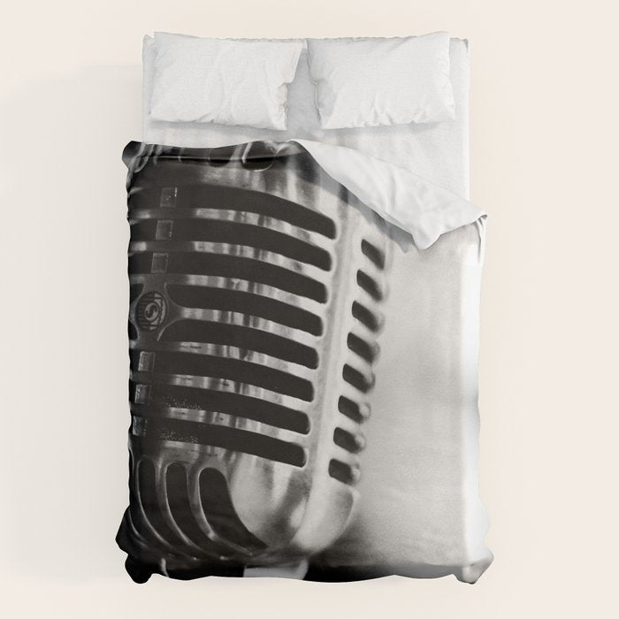 microphone music aesthetic close up elegant mood art photography  Duvet Cover Gallery Image 6