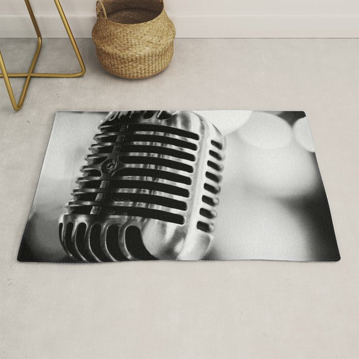 microphone music aesthetic close up elegant mood art photography  Rug Gallery Image 1