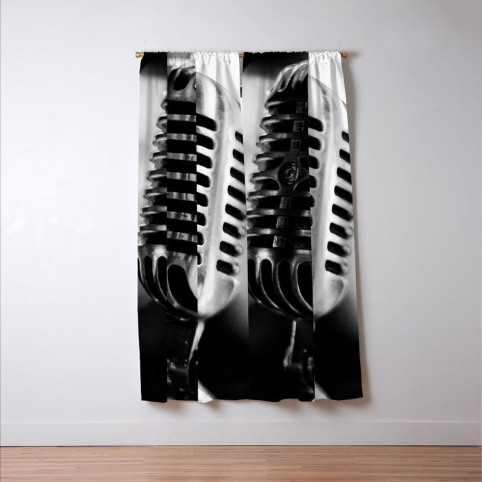 microphone music aesthetic close up elegant mood art photography  Window Curtain Gallery Image 3