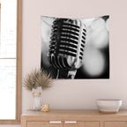 microphone music aesthetic close up elegant mood art photography  Wall Tapestry Gallery Image 2