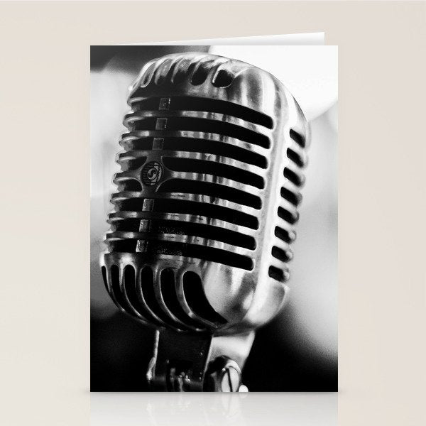 microphone music aesthetic close up elegant mood art photography  Stationery Card Gallery Image 1
