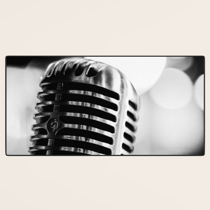 microphone music aesthetic close up elegant mood art photography  Desk Mat Gallery Image 3