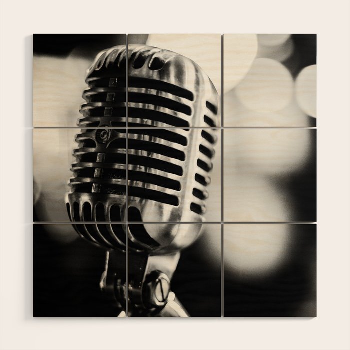 microphone music aesthetic close up elegant mood art photography  Wood Wall Art Gallery Image 1