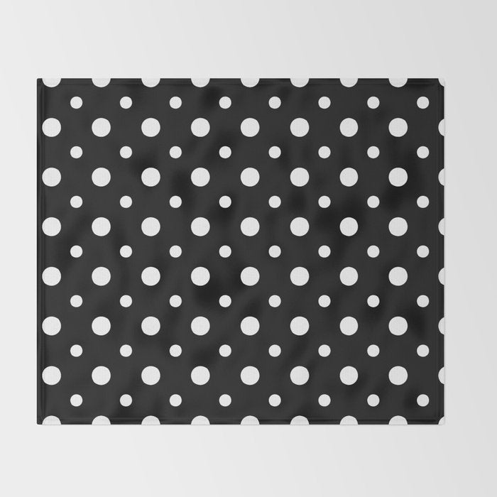 Polka-dot Black And White Throw Blanket Gallery Image 2