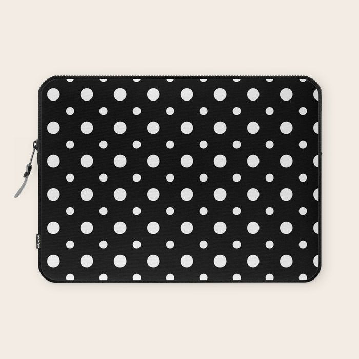 Polka-dot Black And White Laptop Sleeve Gallery Image 1