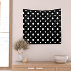 Polka-dot Black And White Wall Tapestry Gallery Image 2