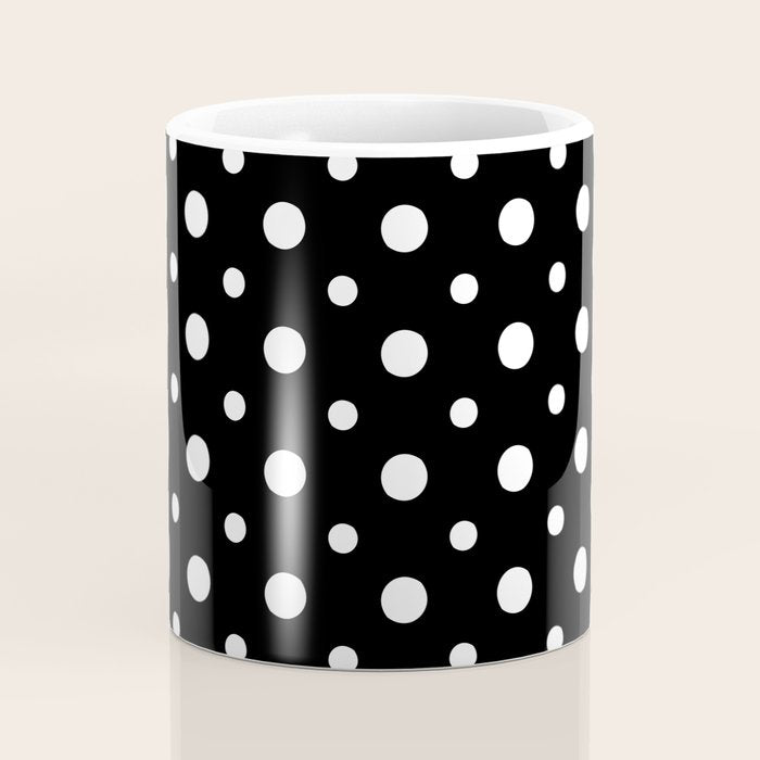 Polka-dot Black And White Coffee Mug Gallery Image 4