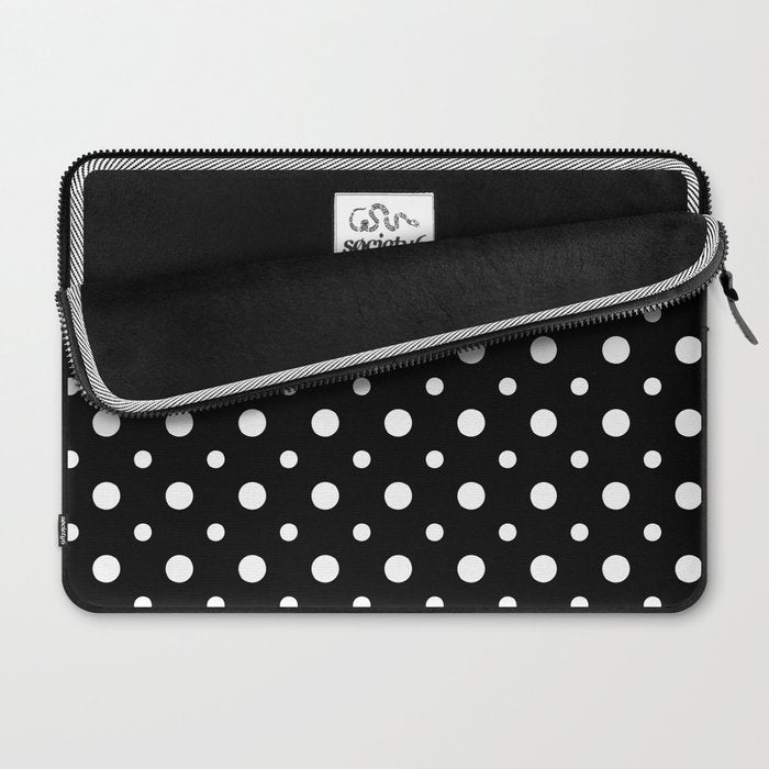 Polka-dot Black And White Laptop Sleeve Gallery Image 2