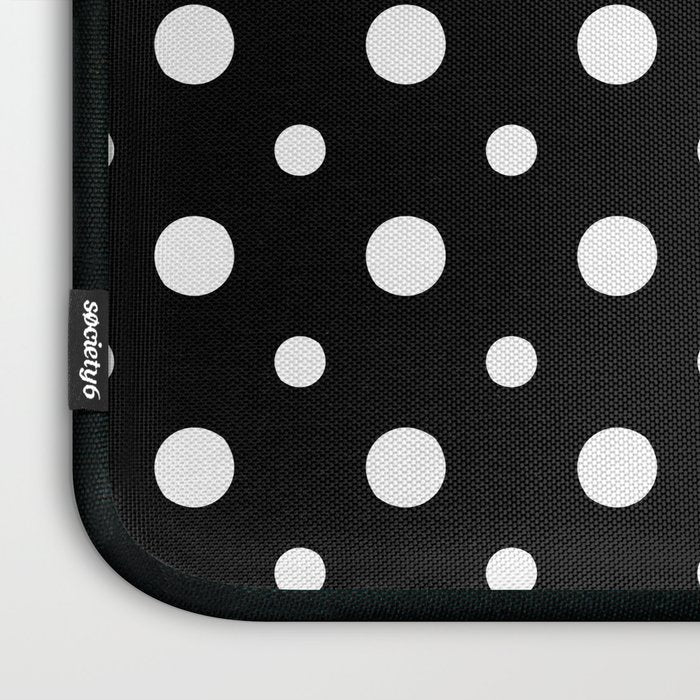 Polka-dot Black And White Laptop Sleeve Gallery Image 3