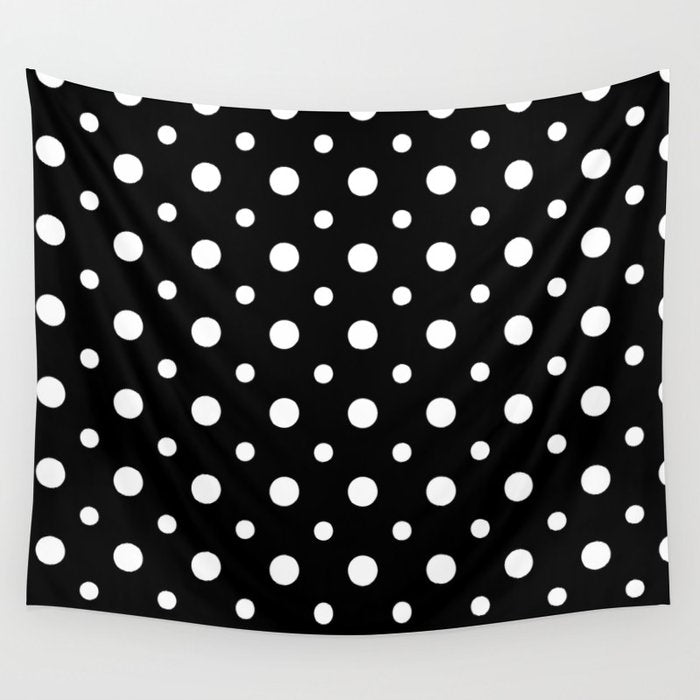Polka-dot Black And White Wall Tapestry Gallery Image 1