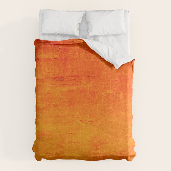 Orange Sunset Textured Acrylic Painting Duvet Cover Gallery Image 6