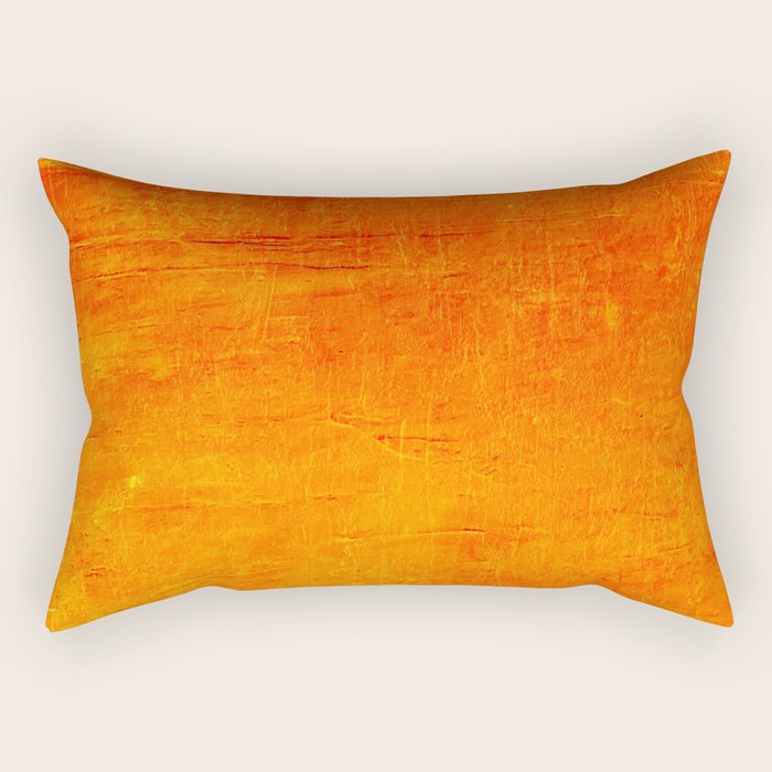 Orange Sunset Textured Acrylic Painting Rectangular Pillow Gallery Image 2