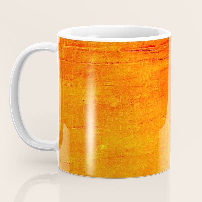Orange Sunset Textured Acrylic Painting Coffee Mug Gallery Image 3
