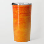 Orange Sunset Textured Acrylic Painting Travel Mug Gallery Image 3
