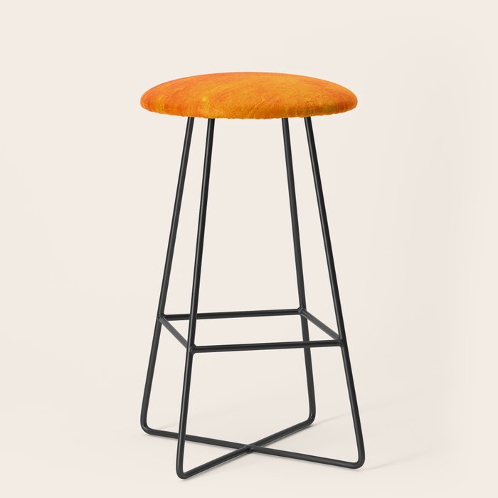 Orange Sunset Textured Acrylic Painting Stool Gallery Image 1