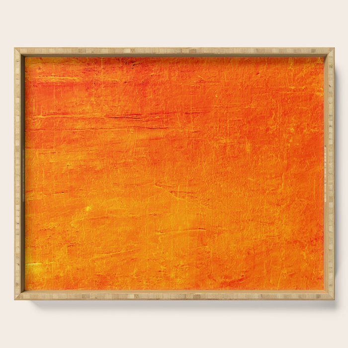 Orange Sunset Textured Acrylic Painting Serving Tray Gallery Image 1