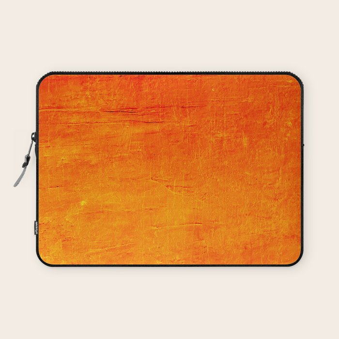 Orange Sunset Textured Acrylic Painting Laptop Sleeve Gallery Image 1