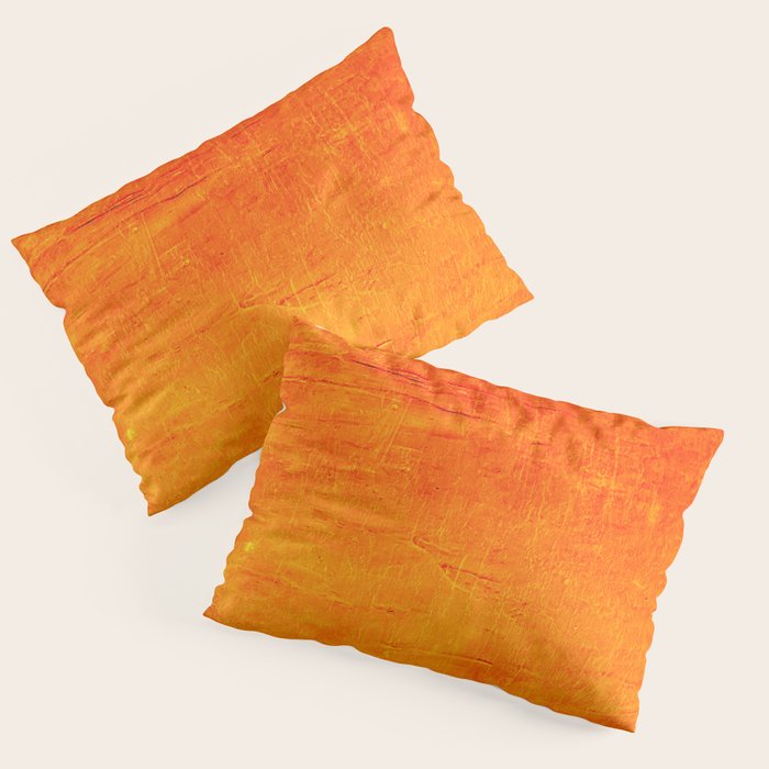 Orange Sunset Textured Acrylic Painting Pillow Sham Gallery Image 1