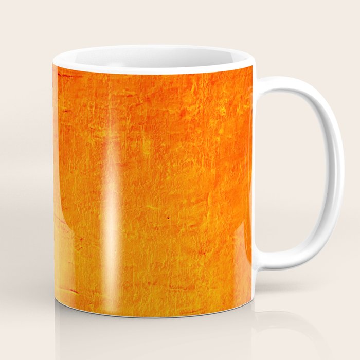 Orange Sunset Textured Acrylic Painting Coffee Mug Gallery Image 1