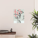 naive illustration of pink lily flower in a vase Poster Gallery Image 2