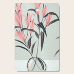 naive illustration of pink lily flower in a vase Cutting Board Gallery Image 1
