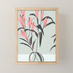 naive illustration of pink lily flower in a vase Mini Art Print Gallery Image 1