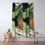 Abstract Art Tropical Leaves 38 Window Curtain Gallery Image 5