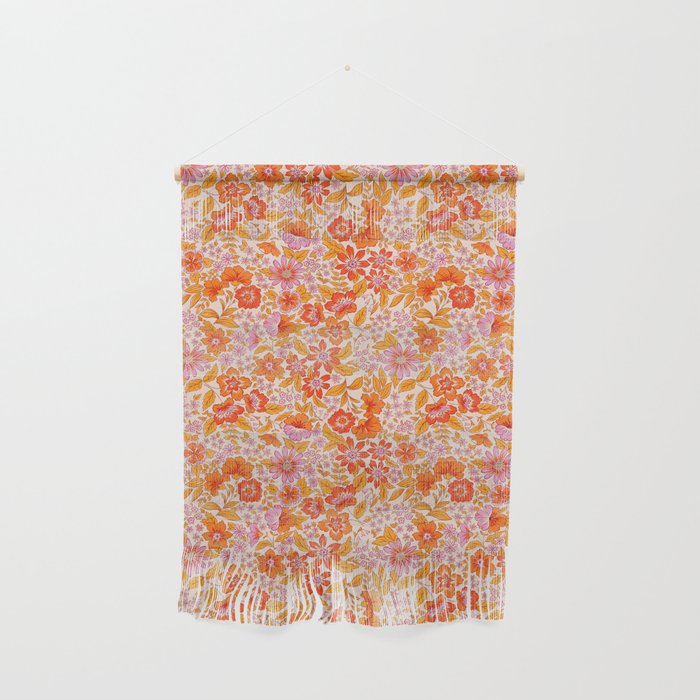 Posey - orange and pink Wall Hanging Gallery Image 1