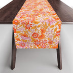 Posey - orange and pink Table Runner Gallery Image 1