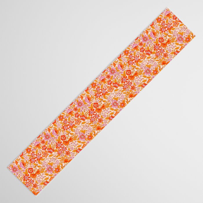 Posey - orange and pink Table Runner Gallery Image 3