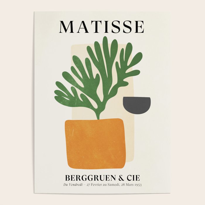 Bronze Vase & Leaves: Matisse Edition | Mid Century Series Poster Gallery Image 1