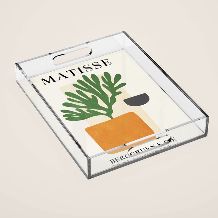 Bronze Vase & Leaves: Matisse Edition | Mid Century Series Acrylic Tray Gallery Image 1